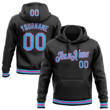 Laden Sie das Bild in den Galerie-Viewer, Uksn Individuelles Bestickt Schwarz Himmelblau-Pink Sport Pullover Sweatshirt Hoodie