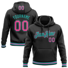 Laden Sie das Bild in den Galerie-Viewer, Uksn Individuelles Bestickt Schwarz Pink-Aqua Sport Pullover Sweatshirt Hoodie