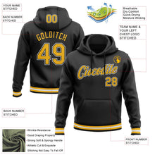 Laden Sie das Bild in den Galerie-Viewer, Uksn Individuelles Bestickt Schwarz Gold-Weiß Sport Pullover Sweatshirt Hoodie