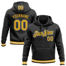 Laden Sie das Bild in den Galerie-Viewer, Uksn Individuelles Bestickt Schwarz Gold-Weiß Sport Pullover Sweatshirt Hoodie