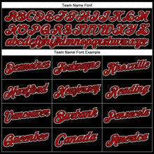 Laden Sie das Bild in den Galerie-Viewer, Uksn Individuelles Bestickt Schwarz Rot-Weiß Sport Pullover Sweatshirt Hoodie