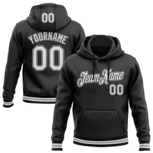 Laden Sie das Bild in den Galerie-Viewer, Uksn Individuelles Bestickt Schwarz Weiß-Grau Sport Pullover Sweatshirt Hoodie
