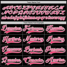 Laden Sie das Bild in den Galerie-Viewer, Uksn Individuelles Schwarz Neonpink-Weiß Eishockey-Trikot mit Schnürkragen