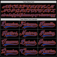 Laden Sie das Bild in den Galerie-Viewer, Uksn Individuelles Schwarz Royalblau-Orange Eishockey-Trikot mit Schnürkragen