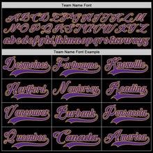 Laden Sie das Bild in den Galerie-Viewer, Uksn Individuelles Schwarz Violett-Altgold Eishockey-Trikot mit Schnürkragen