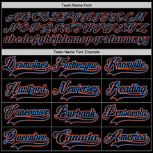 Laden Sie das Bild in den Galerie-Viewer, Uksn Individuelles Schwarz Puderblau-Orange Eishockey-Trikot mit Schnürkragen