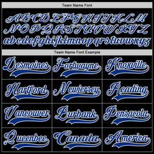 Laden Sie das Bild in den Galerie-Viewer, Uksn Individuelles Schwarz Royalblau-Weiß Eishockey-Trikot