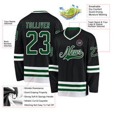 Laden Sie das Bild in den Galerie-Viewer, Uksn Individuelles Schwarz Grün-Weiß Eishockey-Trikot