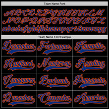 Laden Sie das Bild in den Galerie-Viewer, Uksn Individuelles Schwarz Royalblau-Orange Eishockey-Trikot