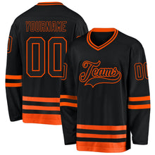 Laden Sie das Bild in den Galerie-Viewer, Uksn Individuelles Schwarz Orange Eishockey-Trikot