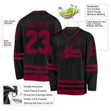 Laden Sie das Bild in den Galerie-Viewer, Uksn Individuelles Schwarz Kastanienbraun Eishockey-Trikot