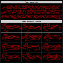 Laden Sie das Bild in den Galerie-Viewer, Uksn Individuelles Schwarz Rot Eishockey-Trikot