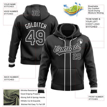 Laden Sie das Bild in den Galerie-Viewer, Uksn Individuelles Bestickt Schwarz Weiß Baseball Pullover Sweatshirt Hoodie