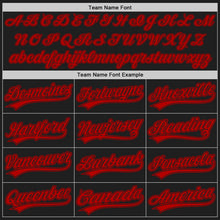Laden Sie das Bild in den Galerie-Viewer, Uksn Individuelles Bestickt Schwarz Rot Baseball Pullover Sweatshirt Hoodie
