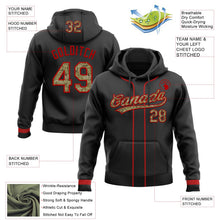 Laden Sie das Bild in den Galerie-Viewer, Uksn Individuelles Bestickt Schwarz Camouflage-Rot Baseball Pullover Sweatshirt Hoodie