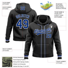 Laden Sie das Bild in den Galerie-Viewer, Uksn Individuelles Bestickt Schwarz Royalblau-Weiß Baseball Pullover Sweatshirt Hoodie