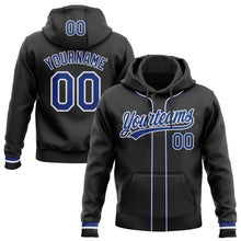 Laden Sie das Bild in den Galerie-Viewer, Uksn Individuelles Bestickt Schwarz Royalblau-Weiß Baseball Pullover Sweatshirt Hoodie