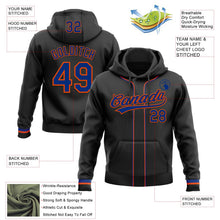 Laden Sie das Bild in den Galerie-Viewer, Uksn Individuelles Bestickt Schwarz Royalblau-Orange Baseball Pullover Sweatshirt Hoodie