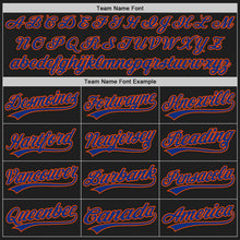Laden Sie das Bild in den Galerie-Viewer, Uksn Individuelles Bestickt Schwarz Royalblau-Orange Baseball Pullover Sweatshirt Hoodie