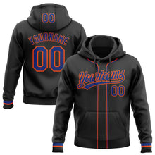 Laden Sie das Bild in den Galerie-Viewer, Uksn Individuelles Bestickt Schwarz Royalblau-Orange Baseball Pullover Sweatshirt Hoodie