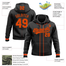 Laden Sie das Bild in den Galerie-Viewer, Uksn Individuelles Bestickt Schwarz Orange Baseball Pullover Sweatshirt Hoodie