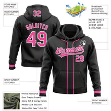 Laden Sie das Bild in den Galerie-Viewer, Uksn Individuelles Bestickt Schwarz Pink-Weiß Baseball Pullover Sweatshirt Hoodie