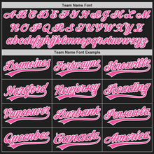 Laden Sie das Bild in den Galerie-Viewer, Uksn Individuelles Bestickt Schwarz Pink-Weiß Baseball Pullover Sweatshirt Hoodie