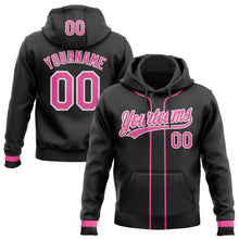 Laden Sie das Bild in den Galerie-Viewer, Uksn Individuelles Bestickt Schwarz Pink-Weiß Baseball Pullover Sweatshirt Hoodie