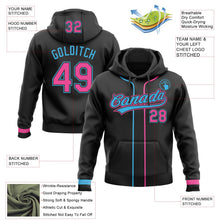 Laden Sie das Bild in den Galerie-Viewer, Uksn Individuelles Bestickt Schwarz Pink-Himmelblau Baseball Pullover Sweatshirt Hoodie