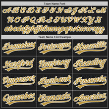 Laden Sie das Bild in den Galerie-Viewer, Uksn Individuelles Bestickt Schwarz Altgold-Weiß Baseball Pullover Sweatshirt Hoodie