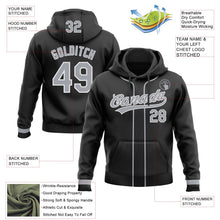 Laden Sie das Bild in den Galerie-Viewer, Uksn Individuelles Bestickt Schwarz Grau-Weiß Baseball Pullover Sweatshirt Hoodie