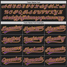 Laden Sie das Bild in den Galerie-Viewer, Uksn Individuelles Bestickt Schwarz Violett-Gold Baseball Pullover Sweatshirt Hoodie