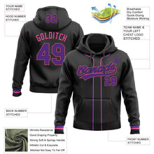 Laden Sie das Bild in den Galerie-Viewer, Uksn Individuelles Bestickt Schwarz Violett-Pink Baseball Pullover Sweatshirt Hoodie