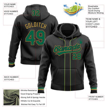 Laden Sie das Bild in den Galerie-Viewer, Uksn Individuelles Bestickt Schwarz Kelly-Grün-Altgold Baseball Pullover Sweatshirt Hoodie