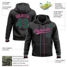 Laden Sie das Bild in den Galerie-Viewer, Uksn Individuelles Bestickt Schwarz Kelly-Grün-Pink Baseball Pullover Sweatshirt Hoodie