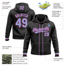 Laden Sie das Bild in den Galerie-Viewer, Uksn Individuelles Bestickt Schwarz Hellblau-Pink Baseball Pullover Sweatshirt Hoodie