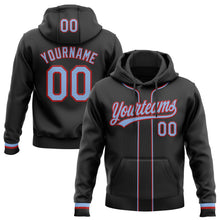 Laden Sie das Bild in den Galerie-Viewer, Uksn Individuelles Bestickt Schwarz Hellblau-Rot Baseball Pullover Sweatshirt Hoodie