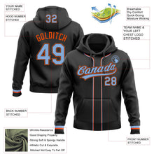 Laden Sie das Bild in den Galerie-Viewer, Uksn Individuelles Bestickt Schwarz Hellblau-Orange Baseball Pullover Sweatshirt Hoodie