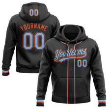 Laden Sie das Bild in den Galerie-Viewer, Uksn Individuelles Bestickt Schwarz Hellblau-Orange Baseball Pullover Sweatshirt Hoodie