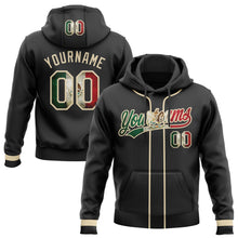 Laden Sie das Bild in den Galerie-Viewer, Uksn Individuelles Bestickt Schwarz Vintage Mexikanische Flagge-Creme Baseball Pullover Sweatshirt Hoodie
