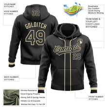 Laden Sie das Bild in den Galerie-Viewer, Uksn Individuelles Bestickt Schwarz Creme Baseball Pullover Sweatshirt Hoodie