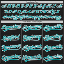 Laden Sie das Bild in den Galerie-Viewer, Uksn Individuelles Bestickt Schwarz Petrol-Weiß Baseball Pullover Sweatshirt Hoodie