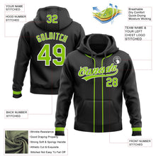 Laden Sie das Bild in den Galerie-Viewer, Uksn Individuelles Bestickt Schwarz Neongrün-Weiß Baseball Pullover Sweatshirt Hoodie