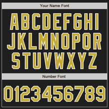 Laden Sie das Bild in den Galerie-Viewer, Uksn Individuelles Bestickt Schwarz Altgold-Weiß Baseball Pullover Sweatshirt Hoodie