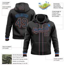 Laden Sie das Bild in den Galerie-Viewer, Uksn Individuelles Bestickt Schwarz Puderblau-Orange Baseball Pullover Sweatshirt Hoodie