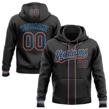 Laden Sie das Bild in den Galerie-Viewer, Uksn Individuelles Bestickt Schwarz Puderblau-Orange Baseball Pullover Sweatshirt Hoodie