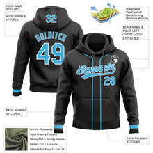 Laden Sie das Bild in den Galerie-Viewer, Uksn Individuelles Bestickt Schwarz Himmelblau-Weiß Baseball Pullover Sweatshirt Hoodie