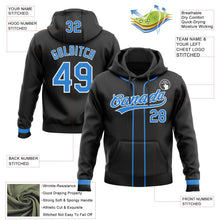 Laden Sie das Bild in den Galerie-Viewer, Uksn Individuelles Bestickt Schwarz Puderblau-Weiß Baseball Pullover Sweatshirt Hoodie
