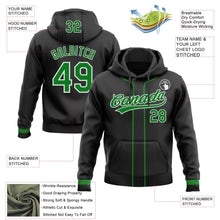 Laden Sie das Bild in den Galerie-Viewer, Uksn Individuelles Bestickt Schwarz Grasgrün-Weiß Baseball Pullover Sweatshirt Hoodie