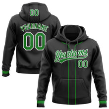 Laden Sie das Bild in den Galerie-Viewer, Uksn Individuelles Bestickt Schwarz Grasgrün-Weiß Baseball Pullover Sweatshirt Hoodie